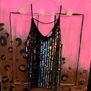 Sequin Striped Tank Top